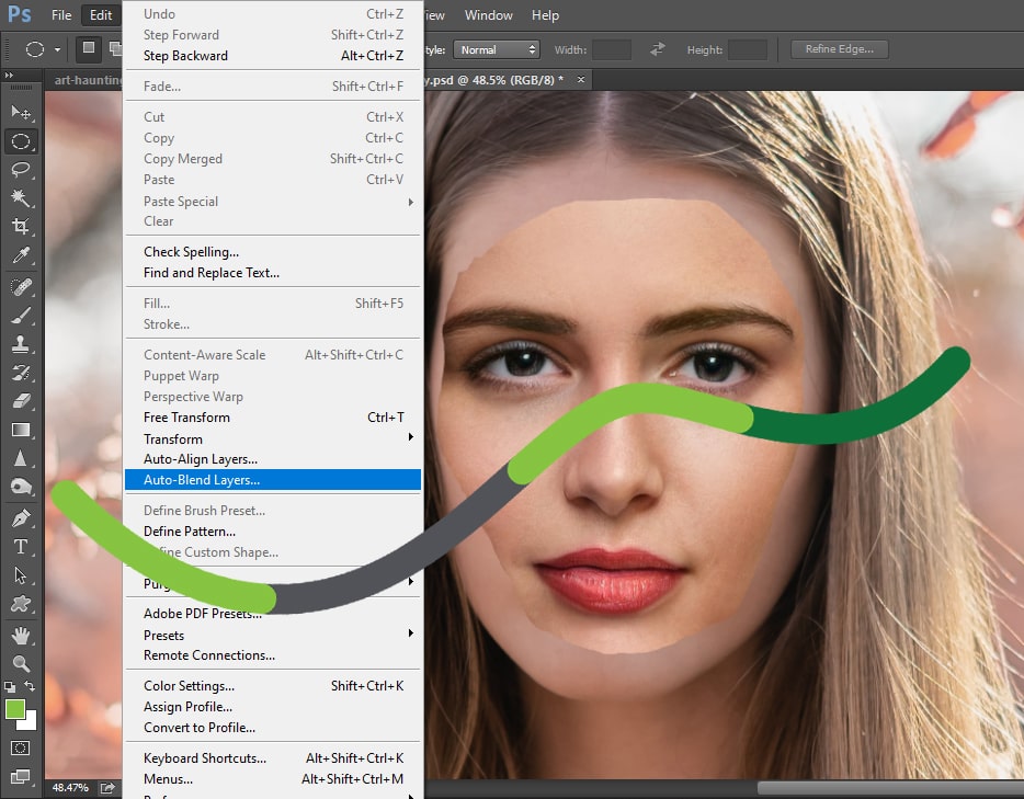 Auto blend layers photoshop как